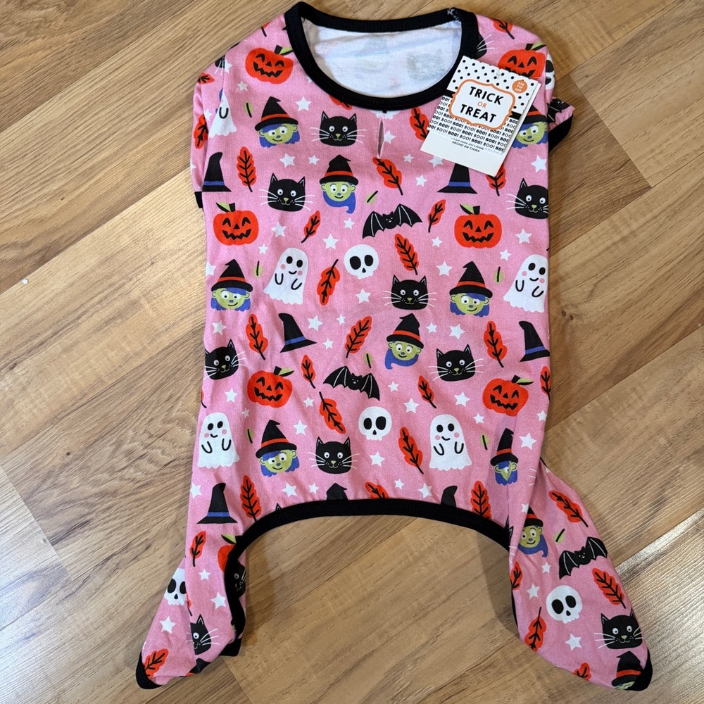 Halloween Dog Costume Sz Medium Pink & Black Length 14” By Pet Posse New W/ Tags